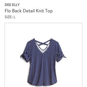 Dee Elly Navy Polka Dot shirt